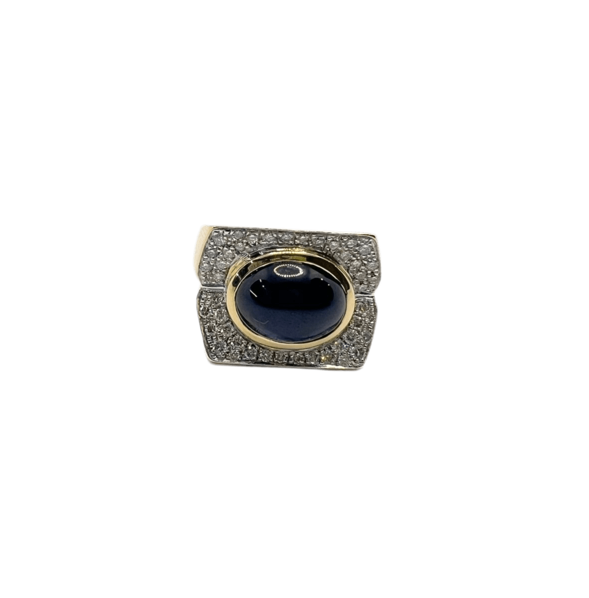 Bague en or jaune, or blanc, saphir et diamants - Castafiore