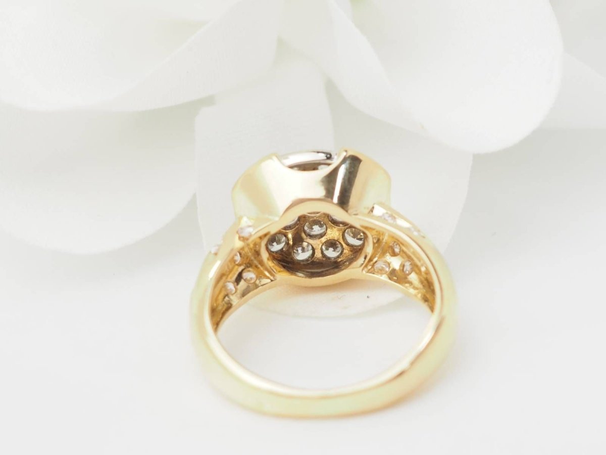 Bague en or jaune pavage de diamants - Castafiore