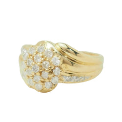 Bague en or jaune pavage de diamants - Castafiore