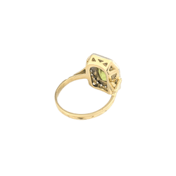 Bague en or jaune, péridot et diamants - Castafiore
