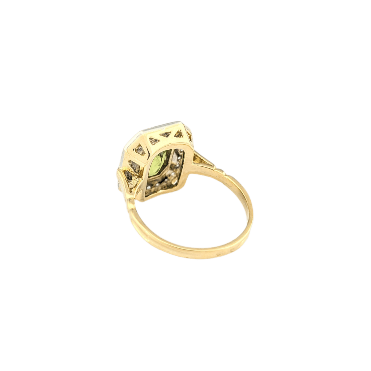 Bague en or jaune, péridot et diamants - Castafiore