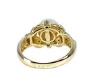 Bague en or jaune, perle et diamant - Castafiore