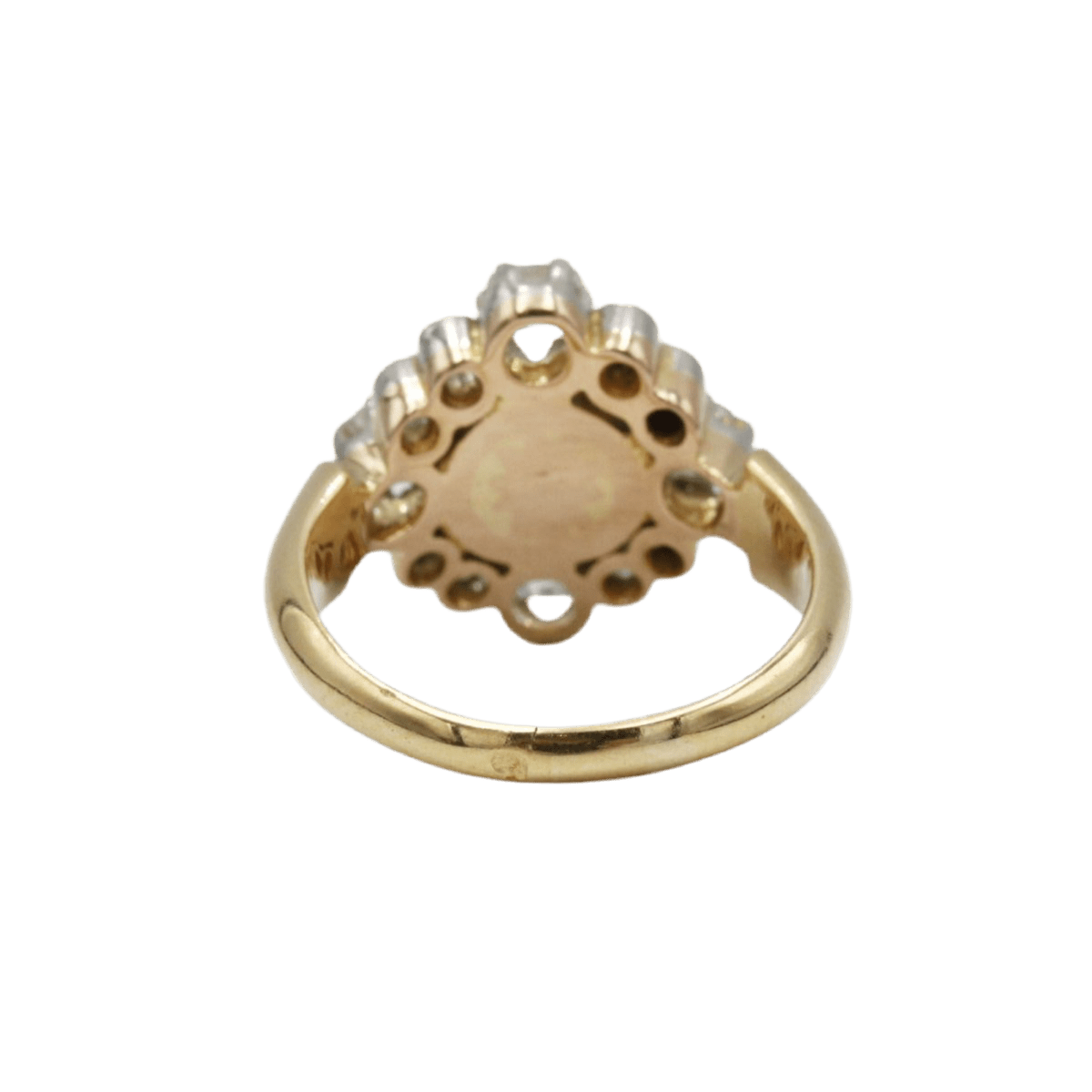 Bague en or jaune, perle et diamants - Castafiore