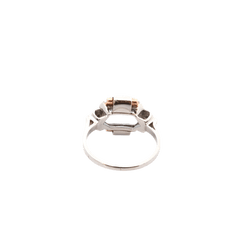 Bague en or jaune, platine, aigue - marine et diamants - Castafiore