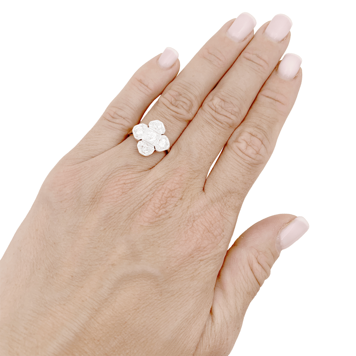 Bague en or jaune, platine et diamants - Castafiore