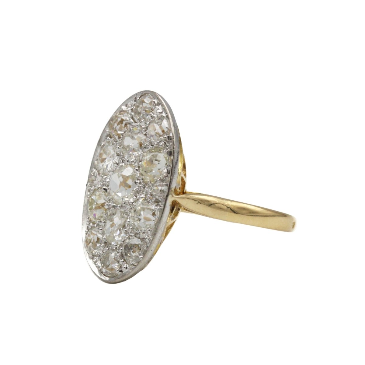 Bague en or jaune, platine et diamants - Castafiore