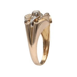 Bague en or jaune, platine et diamants - Castafiore