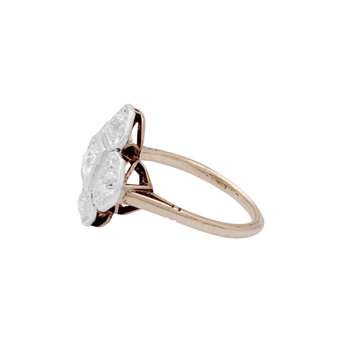 Bague en or jaune, platine et diamants - Castafiore