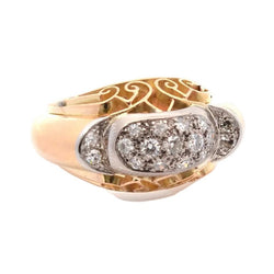 Ring vintage diamonds in gold and paltinium