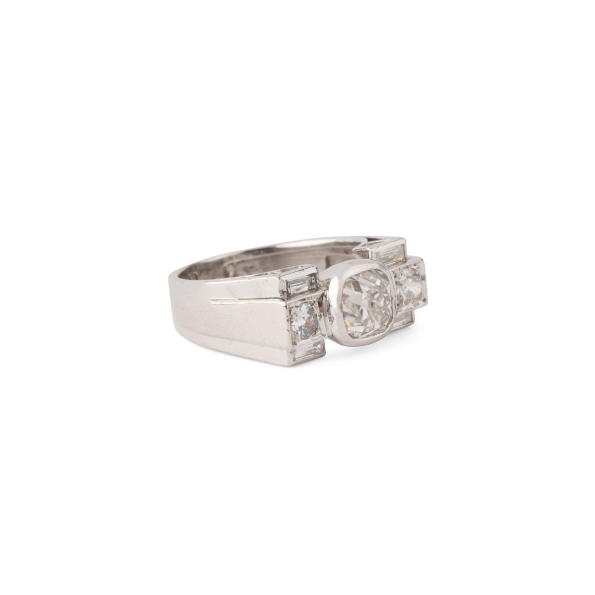 Bague en or jaune, platine et diamants - Castafiore