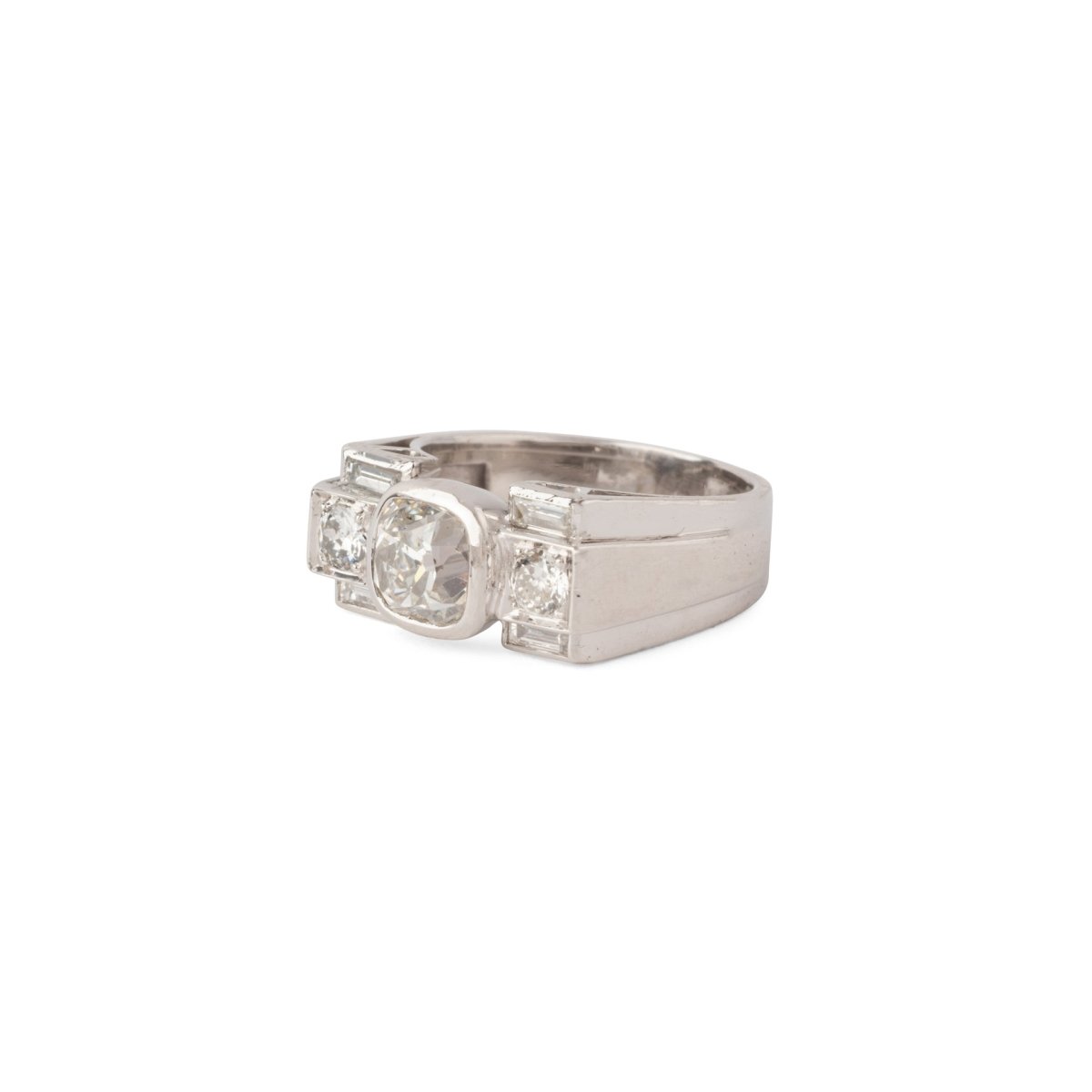 Bague en or jaune, platine et diamants - Castafiore