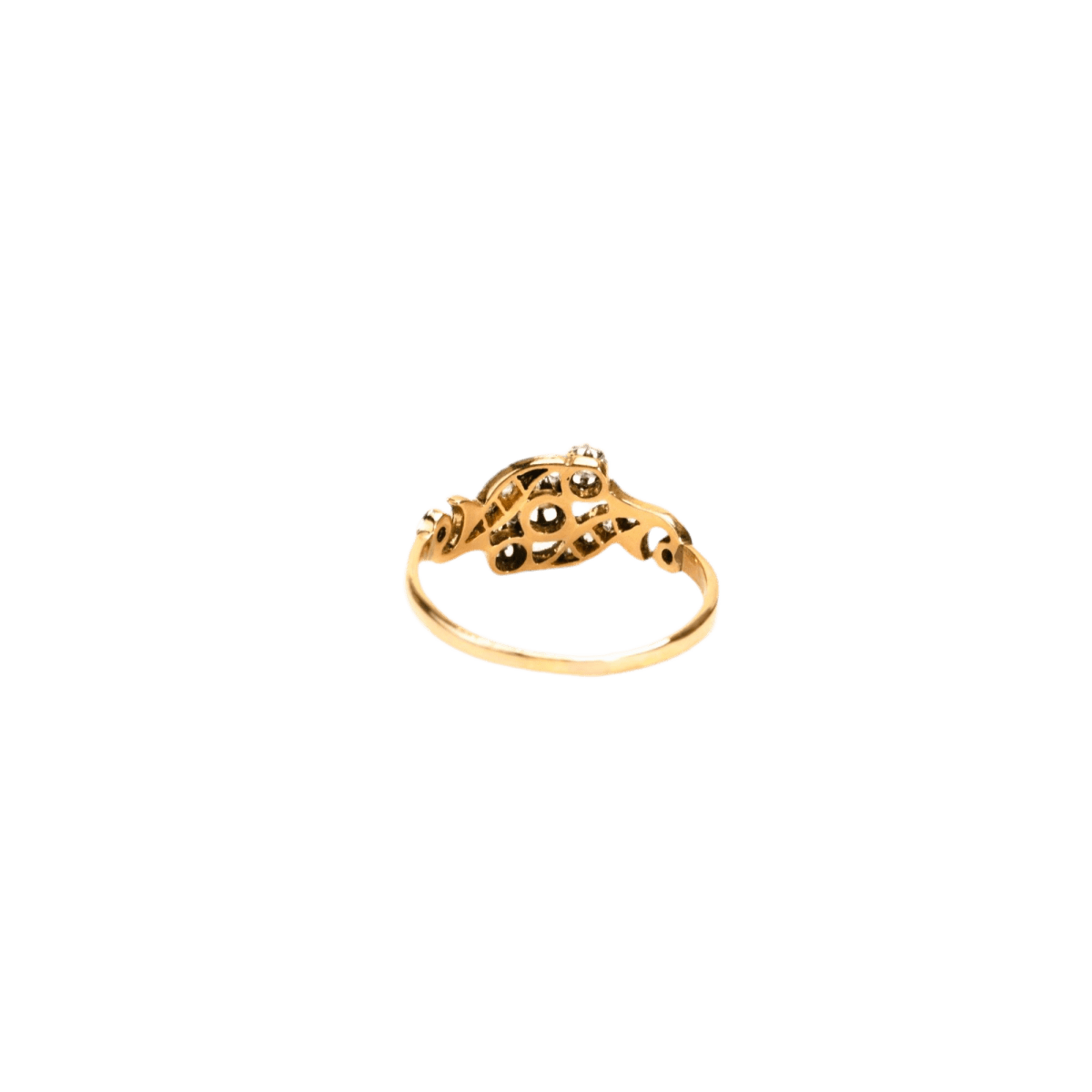 Bague en or jaune, platine et diamants - Castafiore