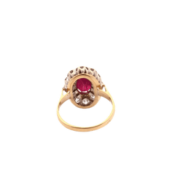 Bague en or jaune, platine, rubis et diamants - Castafiore