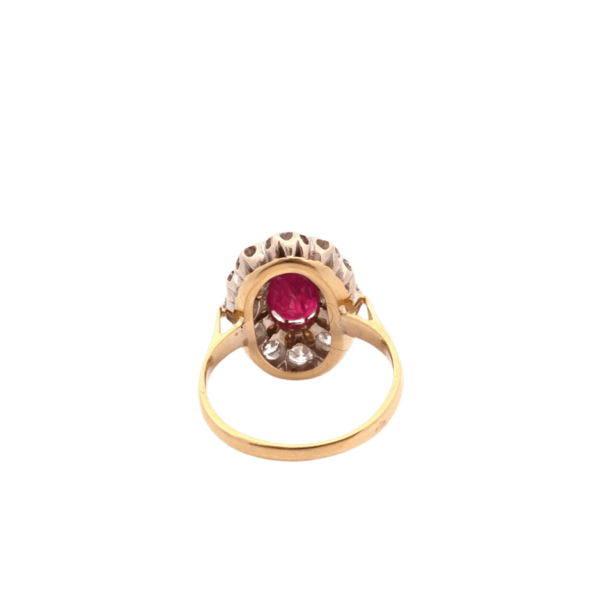 Bague en or jaune, platine, rubis et diamants - Castafiore