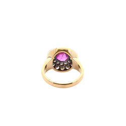 Bague en or jaune, platine, rubis et diamants - Castafiore