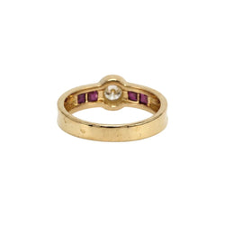 Bague en or jaune, rubis et diamant - Castafiore