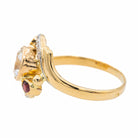 Bague en or jaune, rubis et diamant - Castafiore