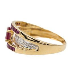 Bague en or jaune, rubis et diamant - Castafiore