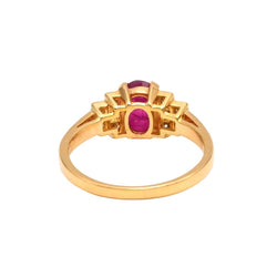 Bague en or jaune, rubis et diamants - Castafiore