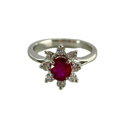 Bague en or jaune rubis et diamants - Castafiore