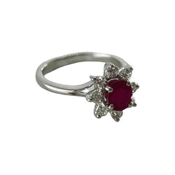 Bague en or jaune rubis et diamants - Castafiore