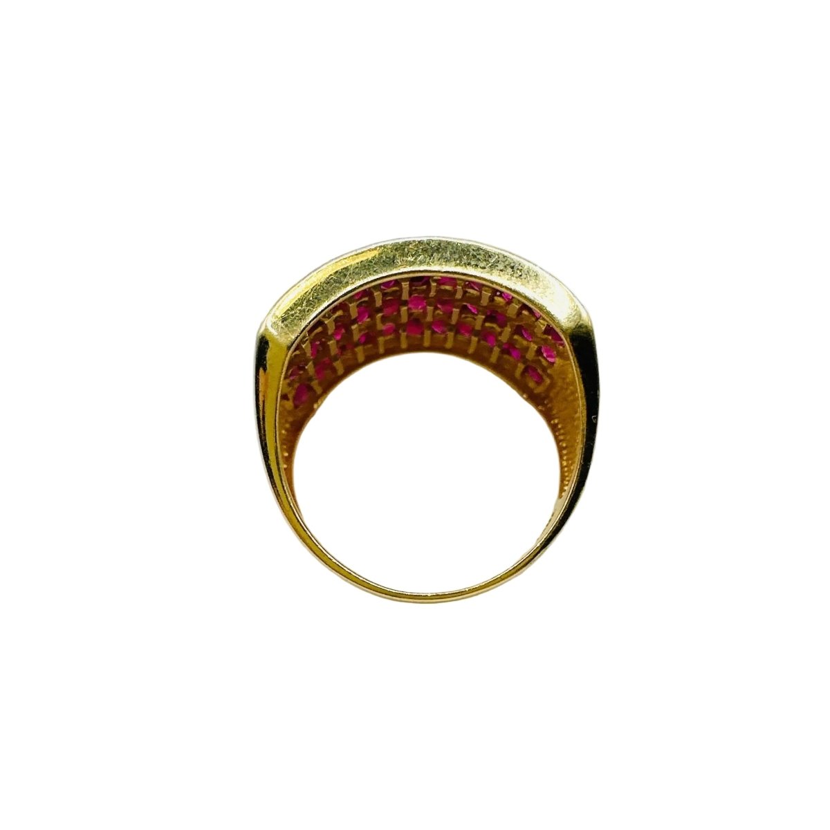 Bague en or jaune, rubis et diamants - Castafiore
