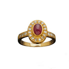 Bague en or jaune, rubis et diamants - Castafiore