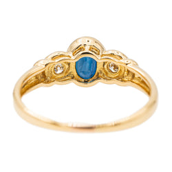 Bague en or jaune, saphir et diamant - Castafiore