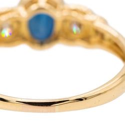 Bague en or jaune, saphir et diamant - Castafiore