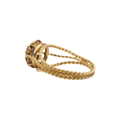 Bague en or jaune, saphir et diamants - Castafiore