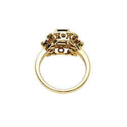 Bague en or jaune, saphir et diamants - Castafiore