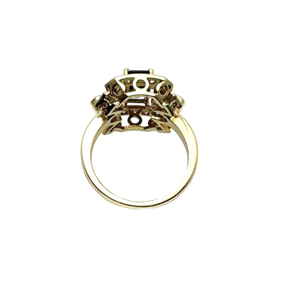 Bague en or jaune, saphir, et diamants - Castafiore