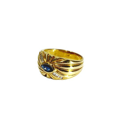 Bague en or jaune, saphir et diamants - Castafiore