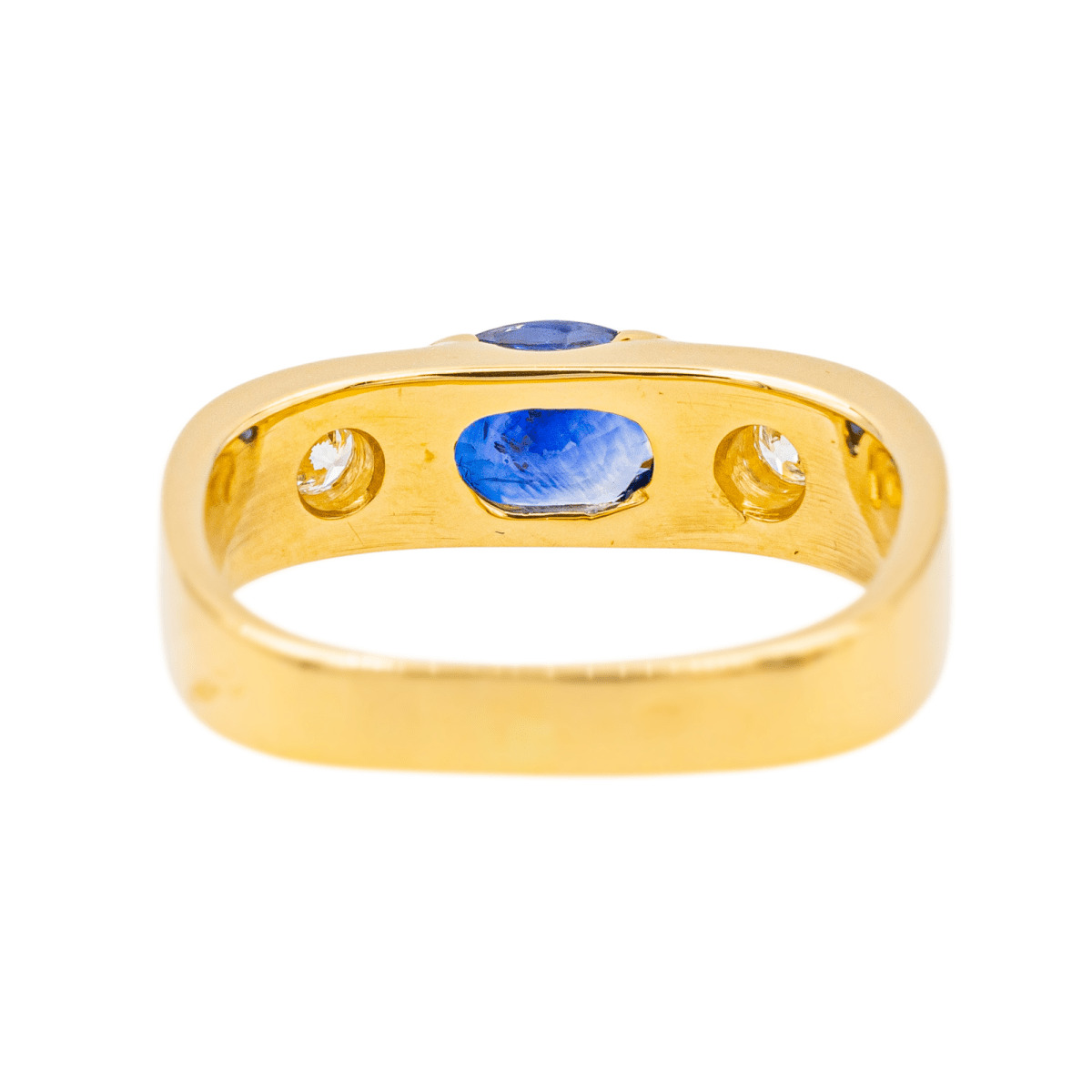 Bague en or jaune, saphir et diamants - Castafiore