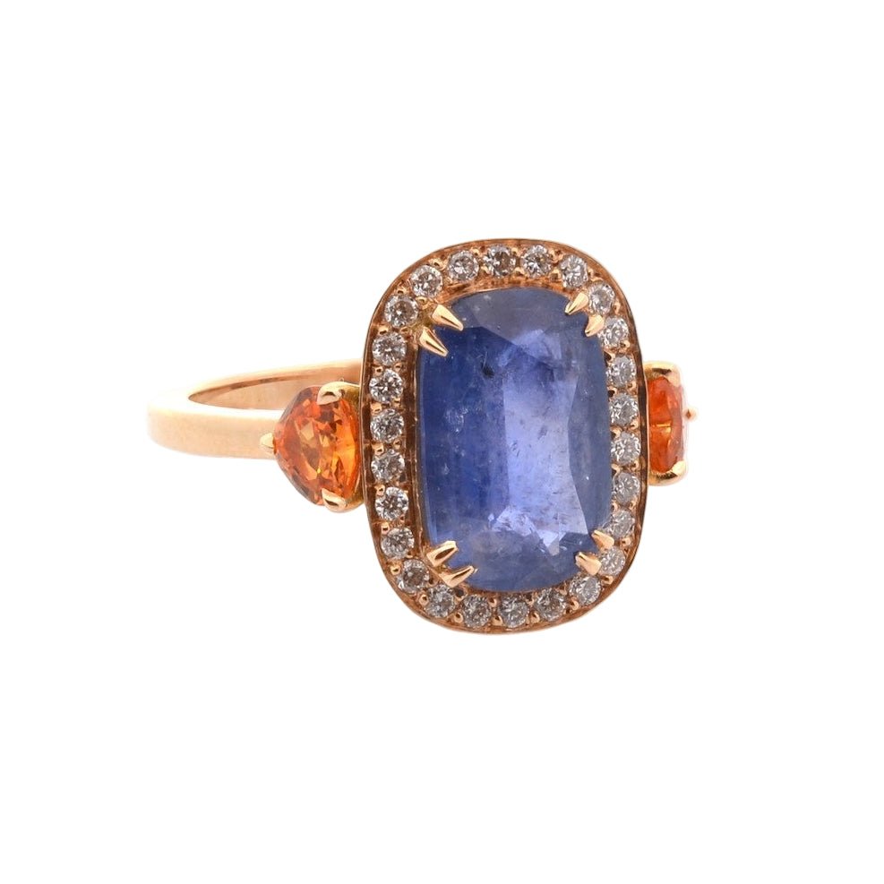 Bague en or jaune, saphir, et diamants - Castafiore