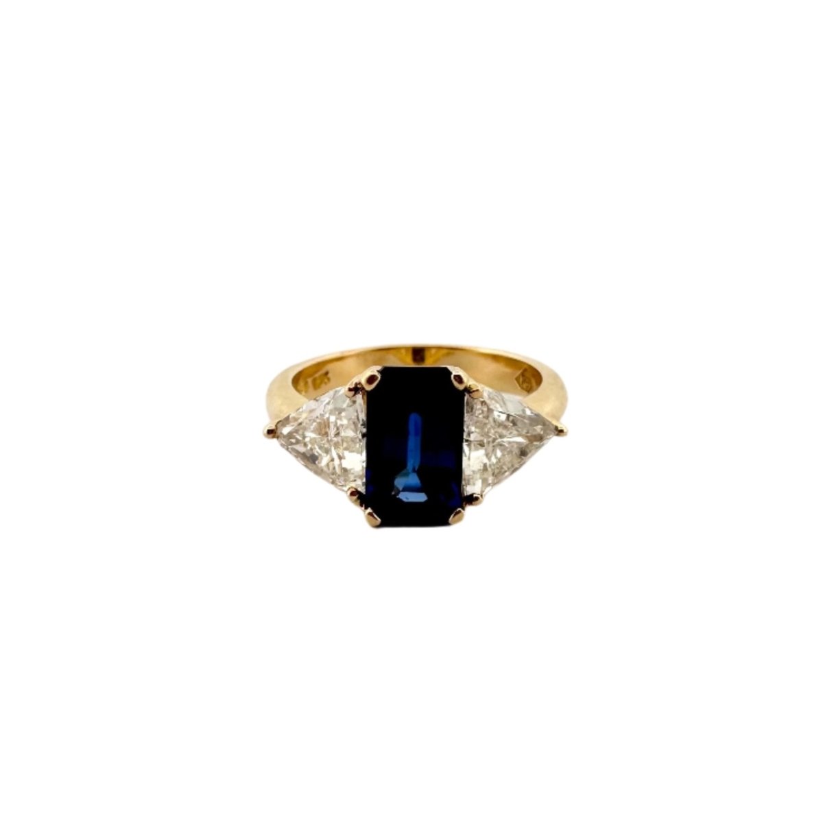 Bague en or jaune, saphir et diamants - Castafiore
