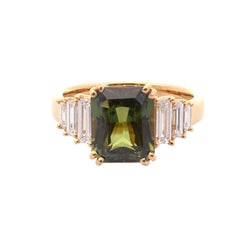 Bague en or jaune, saphir, et diamants - Castafiore