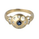 Bague en or jaune, saphir et diamants - Castafiore