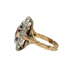 Bague en or jaune, saphir et diamants - Castafiore