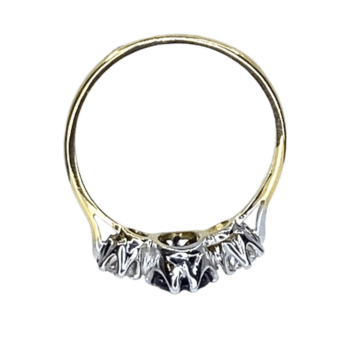 Bague en or jaune, saphir et diamants - Castafiore