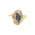 Bague en or jaune, saphir et diamants - Castafiore