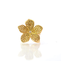 Bague en or jaune, saphirs et diamant - Castafiore