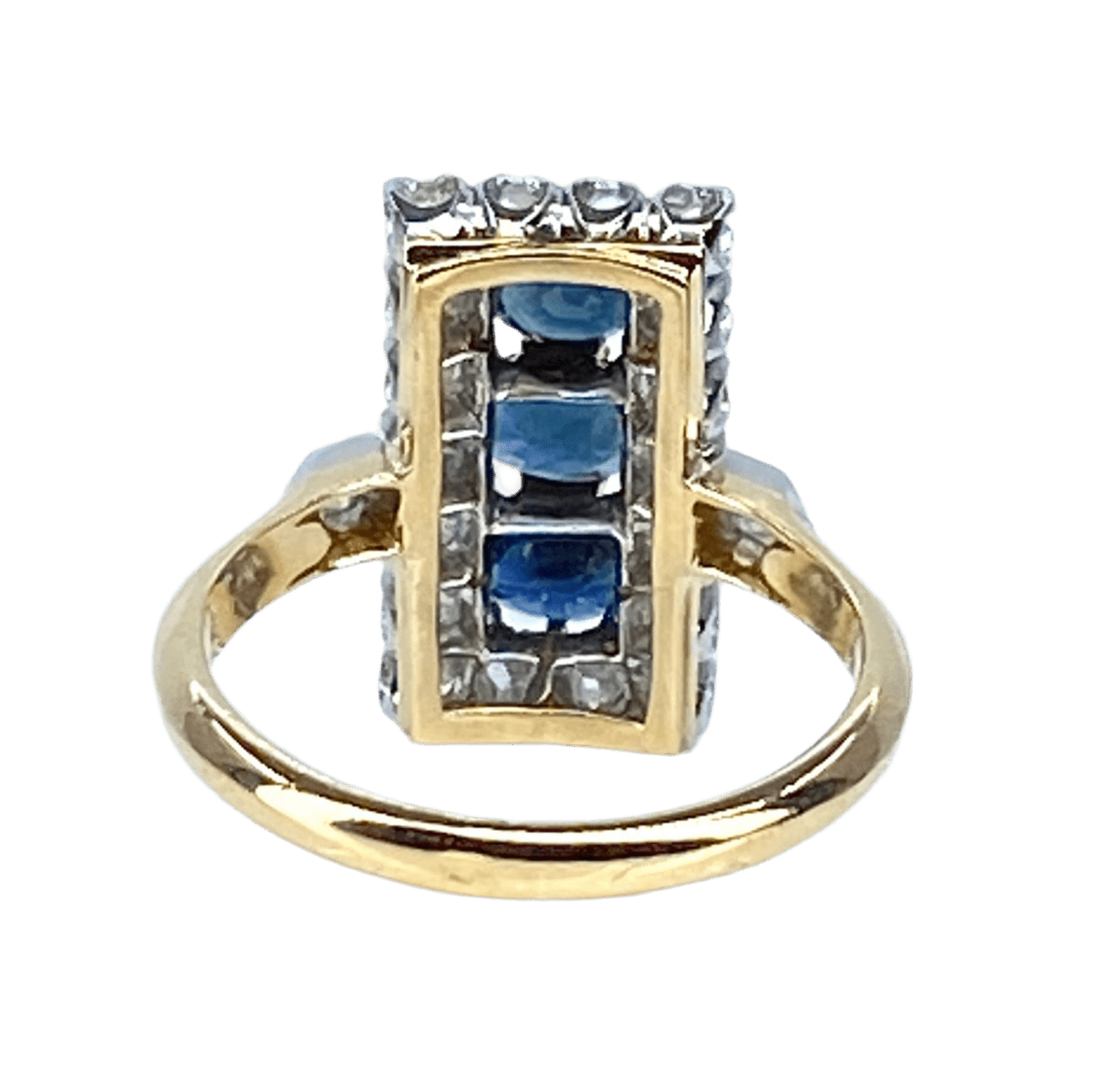 Bague en or jaune, saphirs et diamants - Castafiore