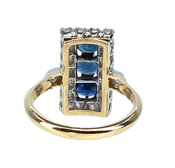 Bague en or jaune, saphirs et diamants - Castafiore