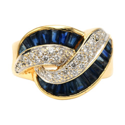 Bague en or jaune, saphirs et diamants - Castafiore
