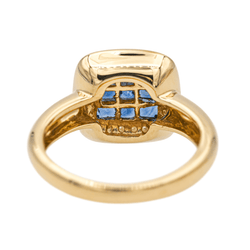 Bague en or jaune, saphirs et diamants - Castafiore