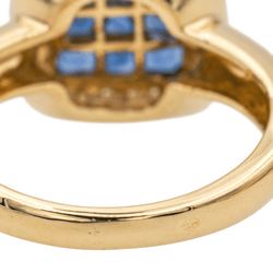 Bague en or jaune, saphirs et diamants - Castafiore