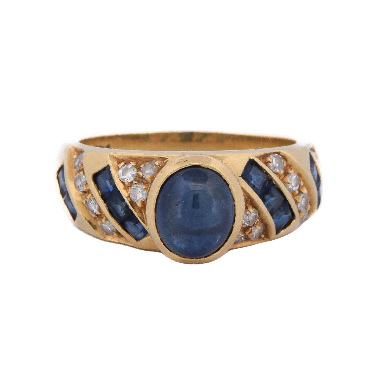 Bague en or jaune, saphirs et diamants - Castafiore