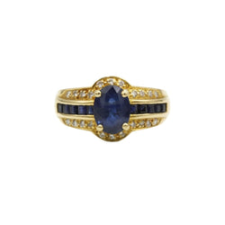 Bague en or jaune, saphirs et diamants - Castafiore