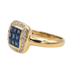 Bague en or jaune, saphirs et diamants - Castafiore